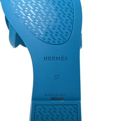 Hermes Rubber Aloha Sandals 37 Bleu Vif 7 of 8