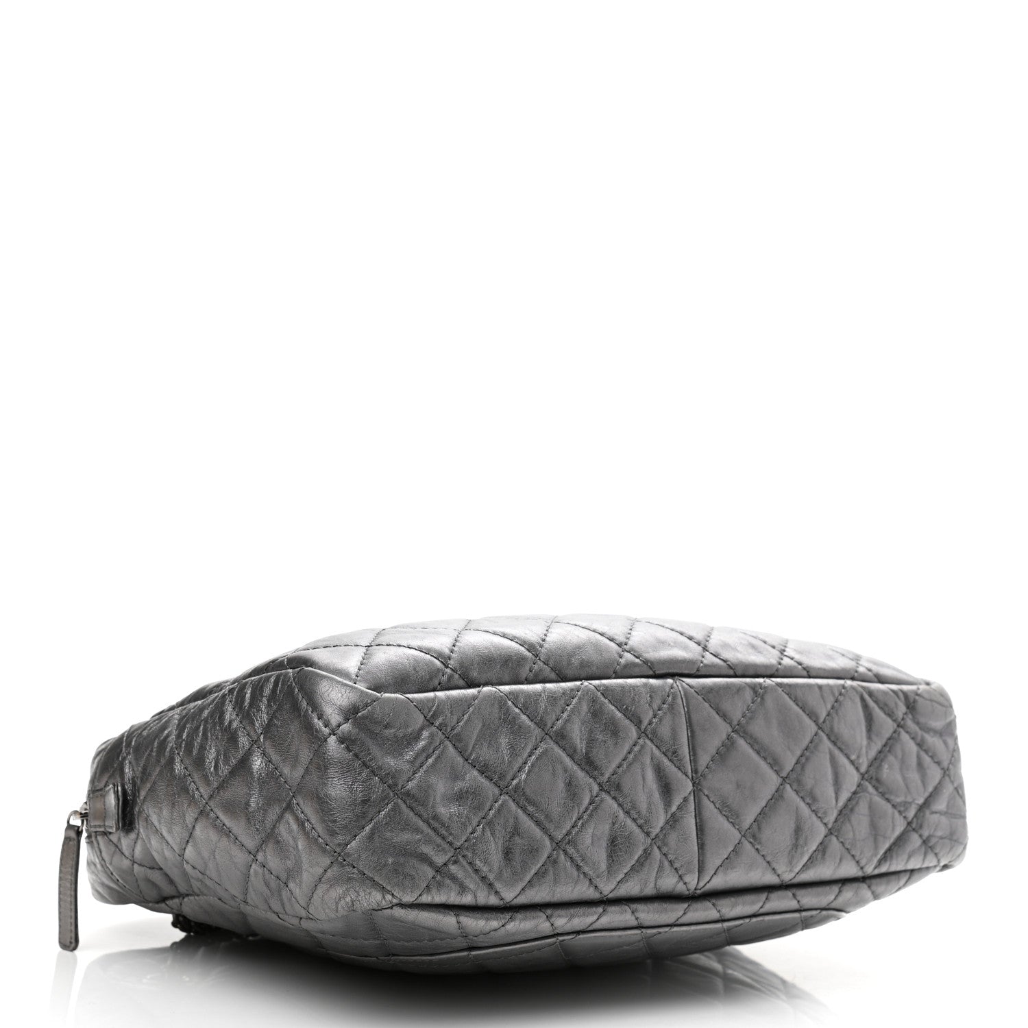 Chanel Metallic Aged Calfskin Quilted Large Reissue Camera Case Silver 4 of 12