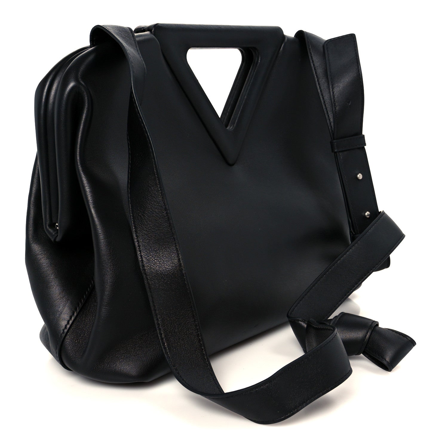 Bottega Veneta Calfskin Medium The Point Triangle Bag Black 3 of 9
