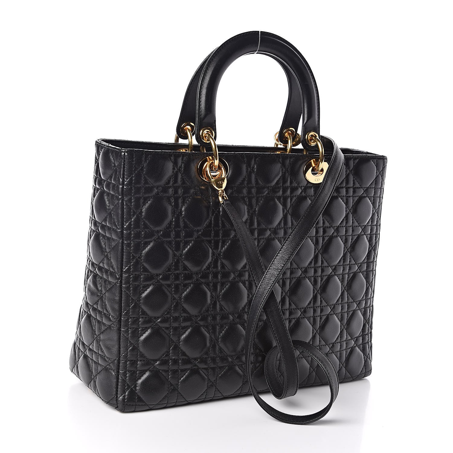 Christian Dior Lambskin Cannage Large Lady Dior Black 3 of 10
