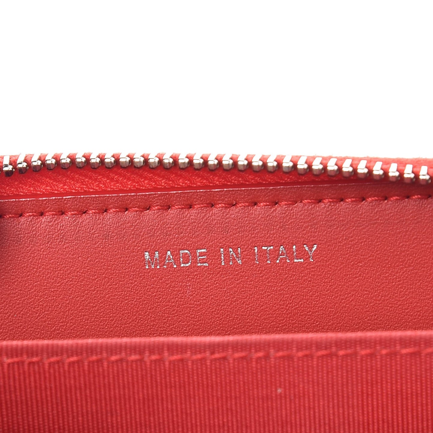 Lambskin Studded Small Timeless CC Zip Around Wallet Red