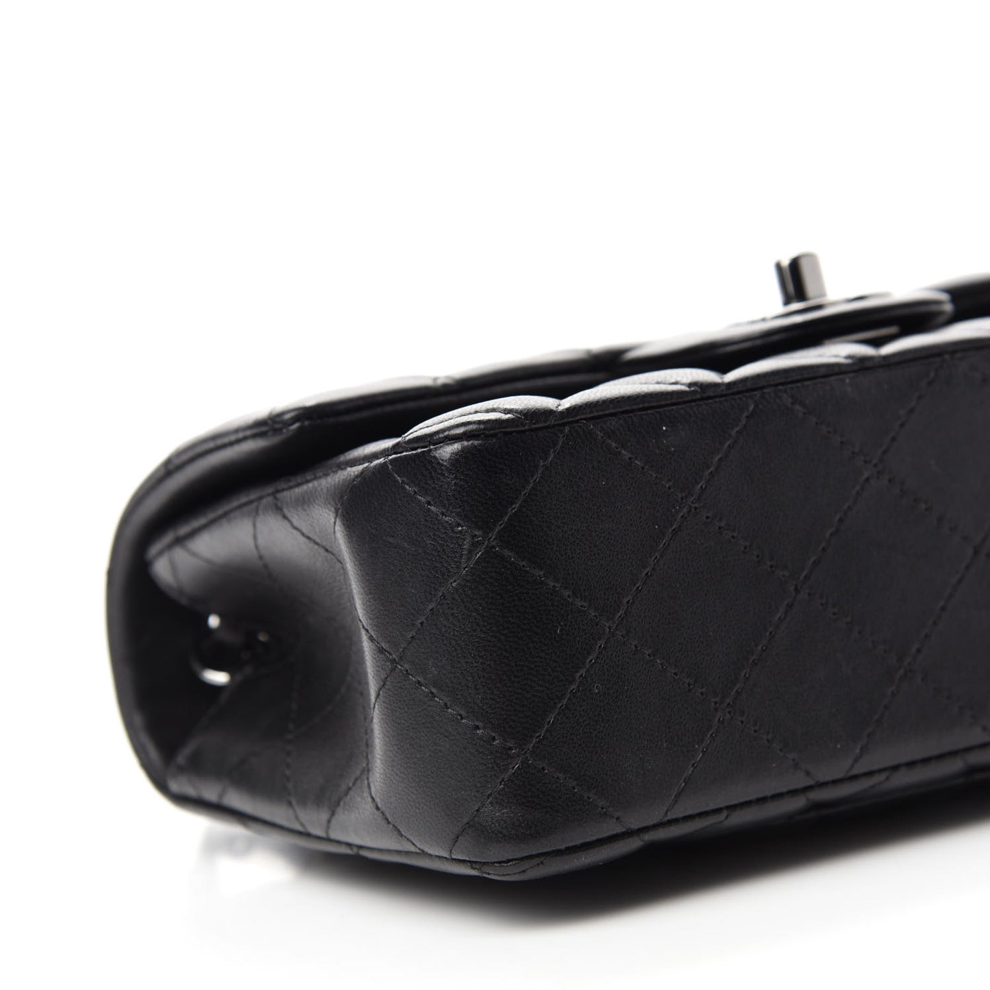 Lambskin Quilted Mini Rectangular Flap Black