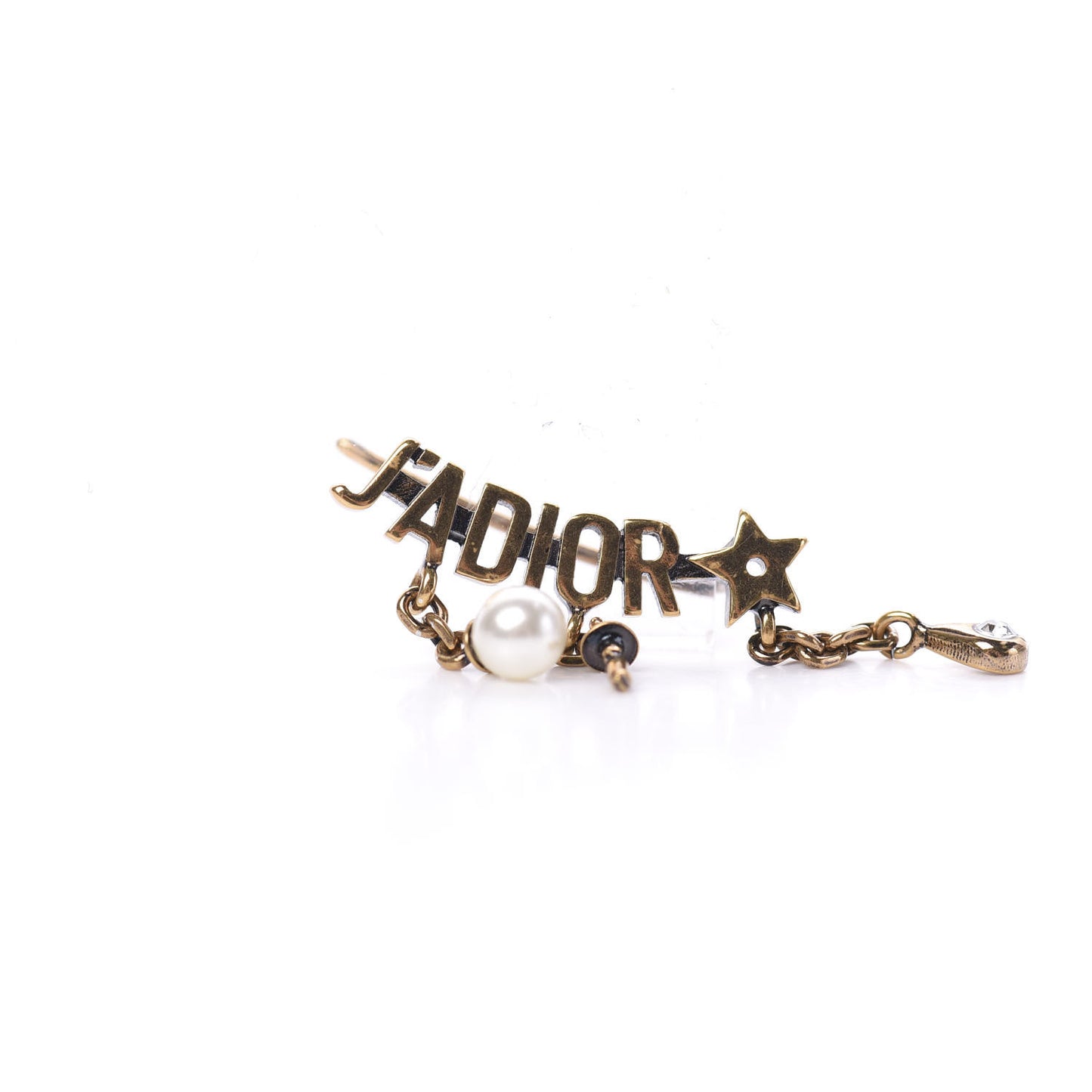 Metal Pearl J'Adior Earrings Aged Gold