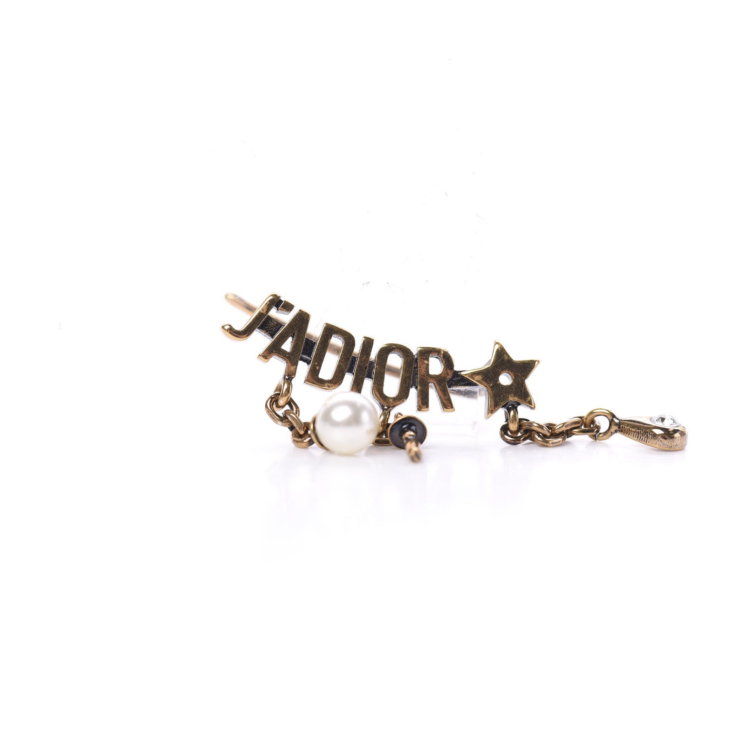 Christian Dior Metal Pearl J'Adior Earrings Aged Gold 4 of 5