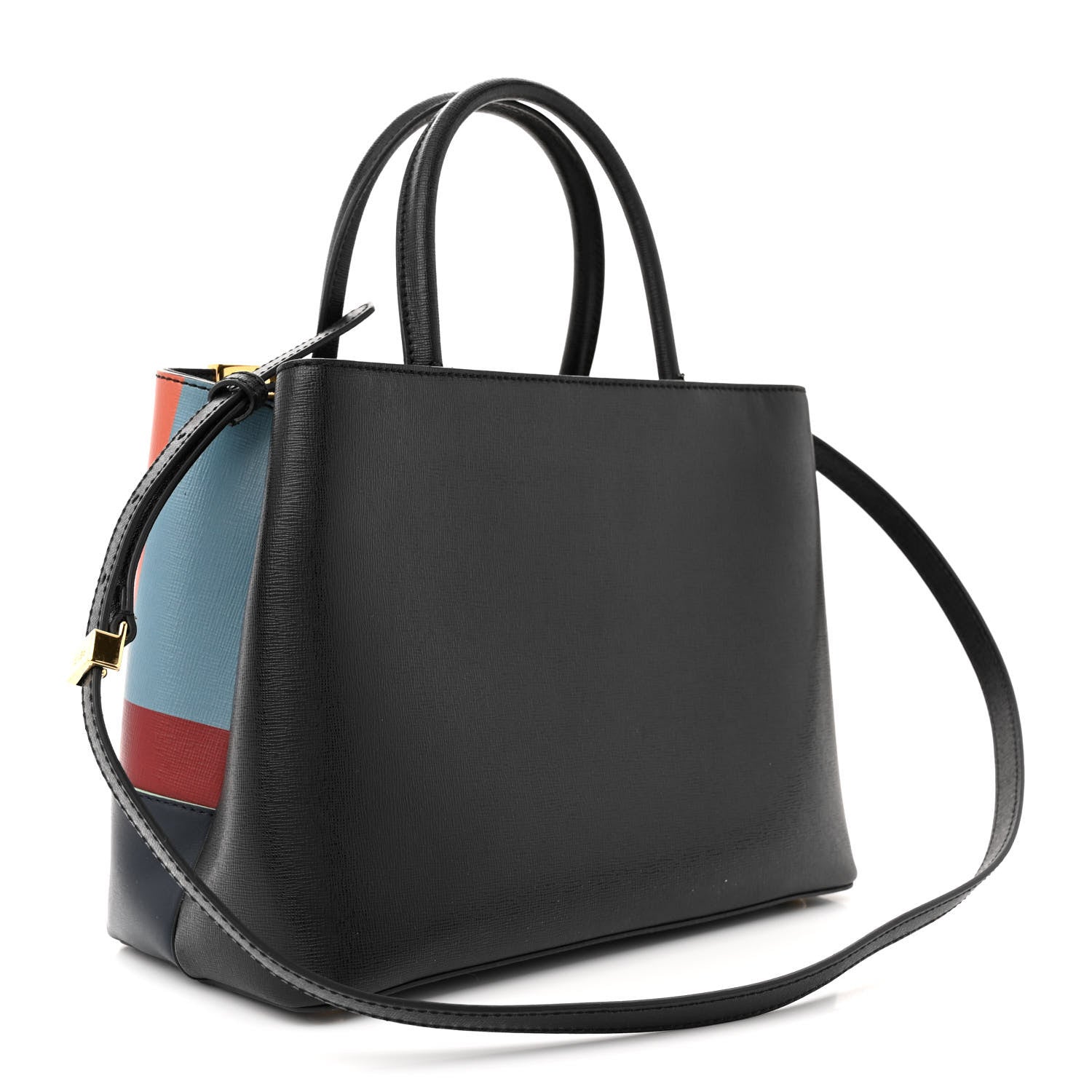 Fendi Vitello Elite Geometric Logo Petite 2Jours Tote Multicolor 3 of 14