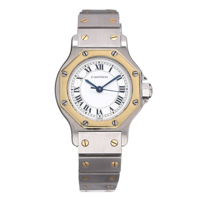 Cartier Stainless Steel 18K Yellow Gold 25mm Santos Octagon Automatic Watch 1 of 7