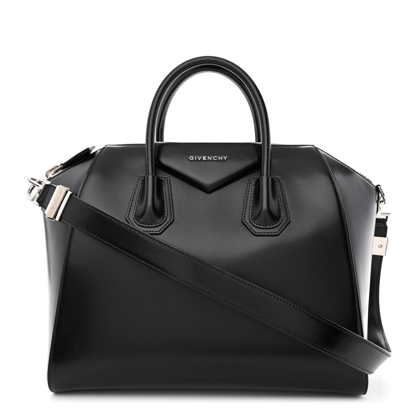 Shiny Lord Calfskin Medium Antigona Black