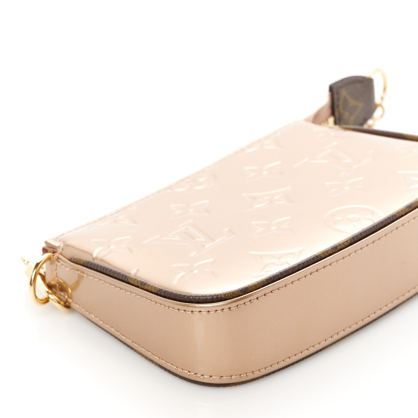 Metallic Vernis Mini Pochette Accessories Rose Gold
