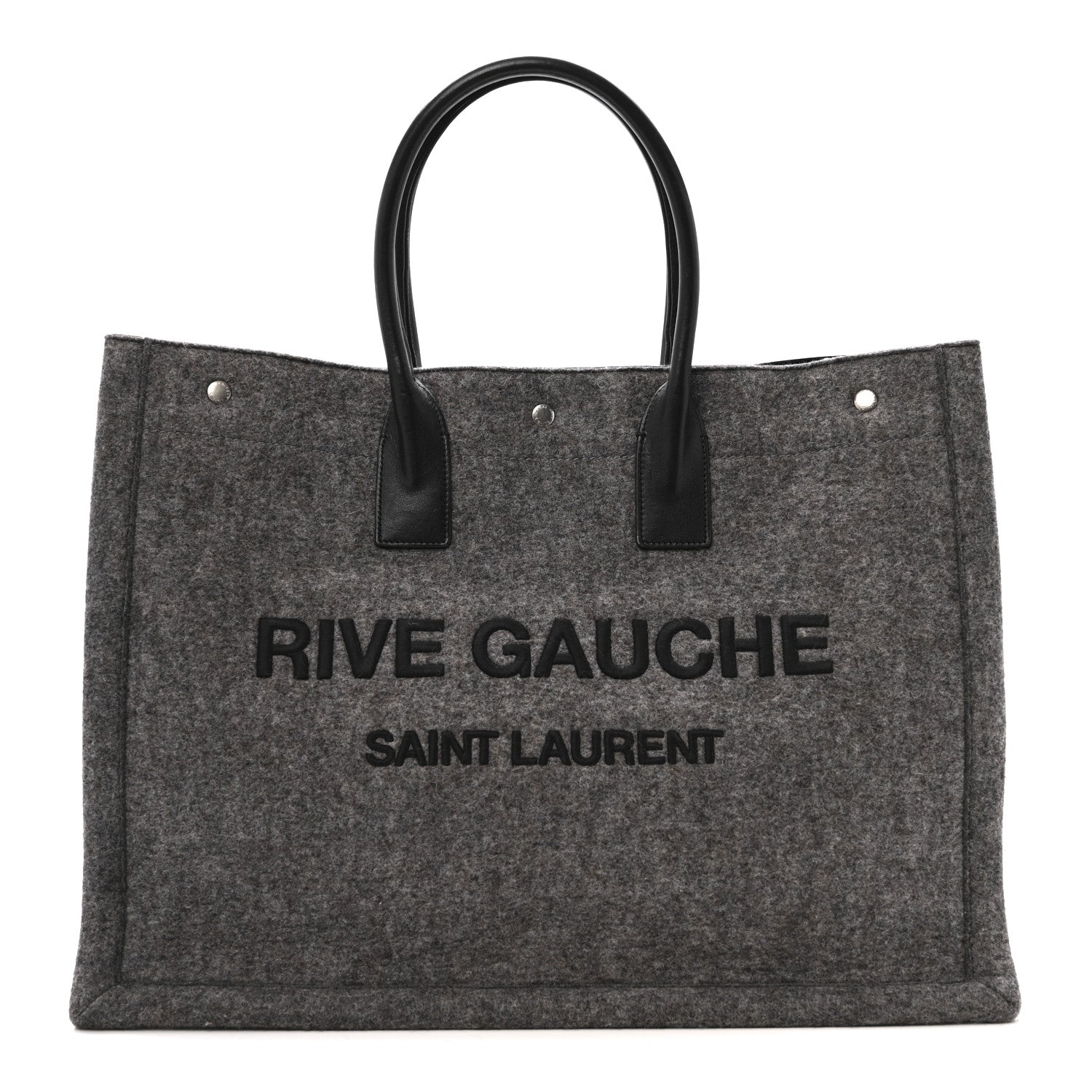Saint Laurent Wool Calfskin Rive Gauche Tote Grey 1 of 13