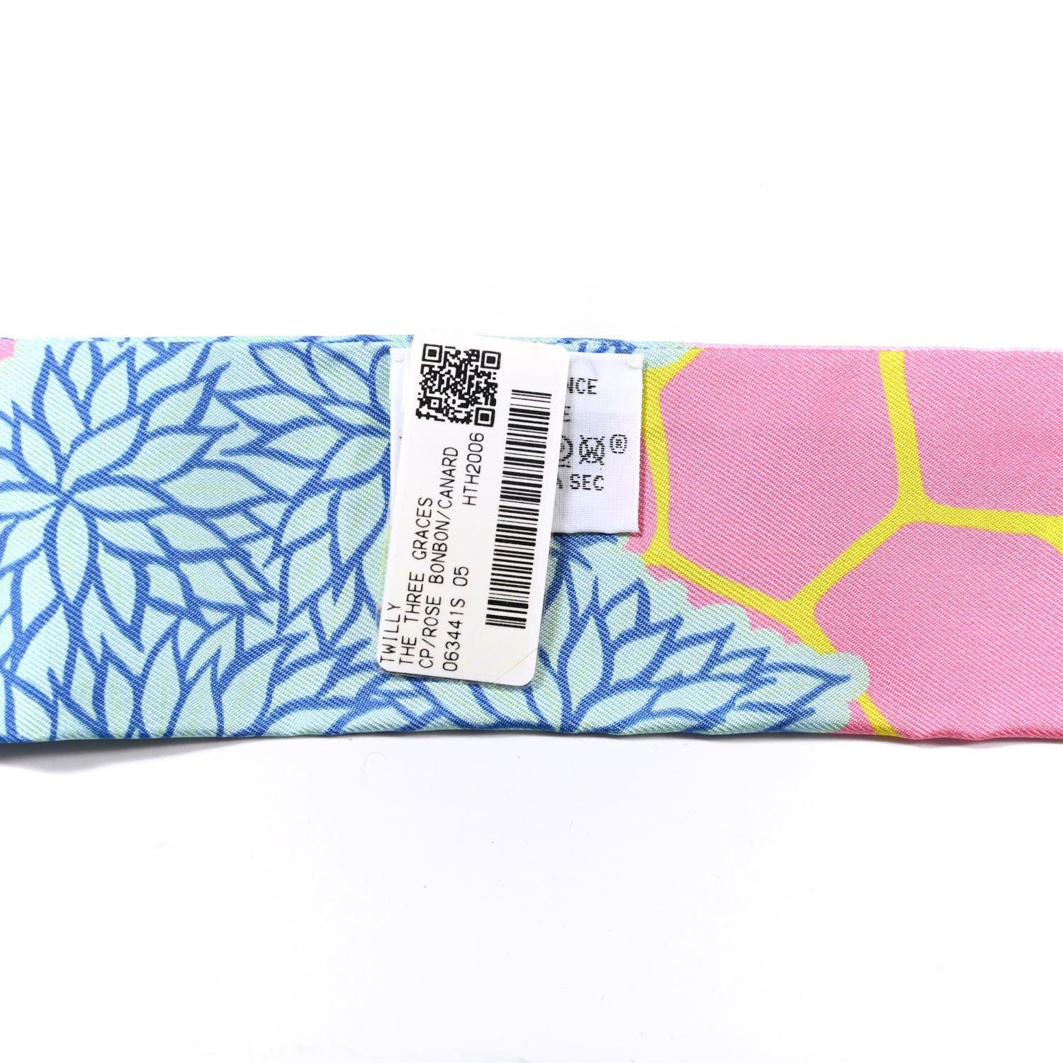 Hermes Silk The Three Graces Twilly Rose Bonbon Canard 2 of 5