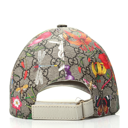 Gucci GG Supreme Flora Claudia Baseball Hat 56 S White 4 of 8