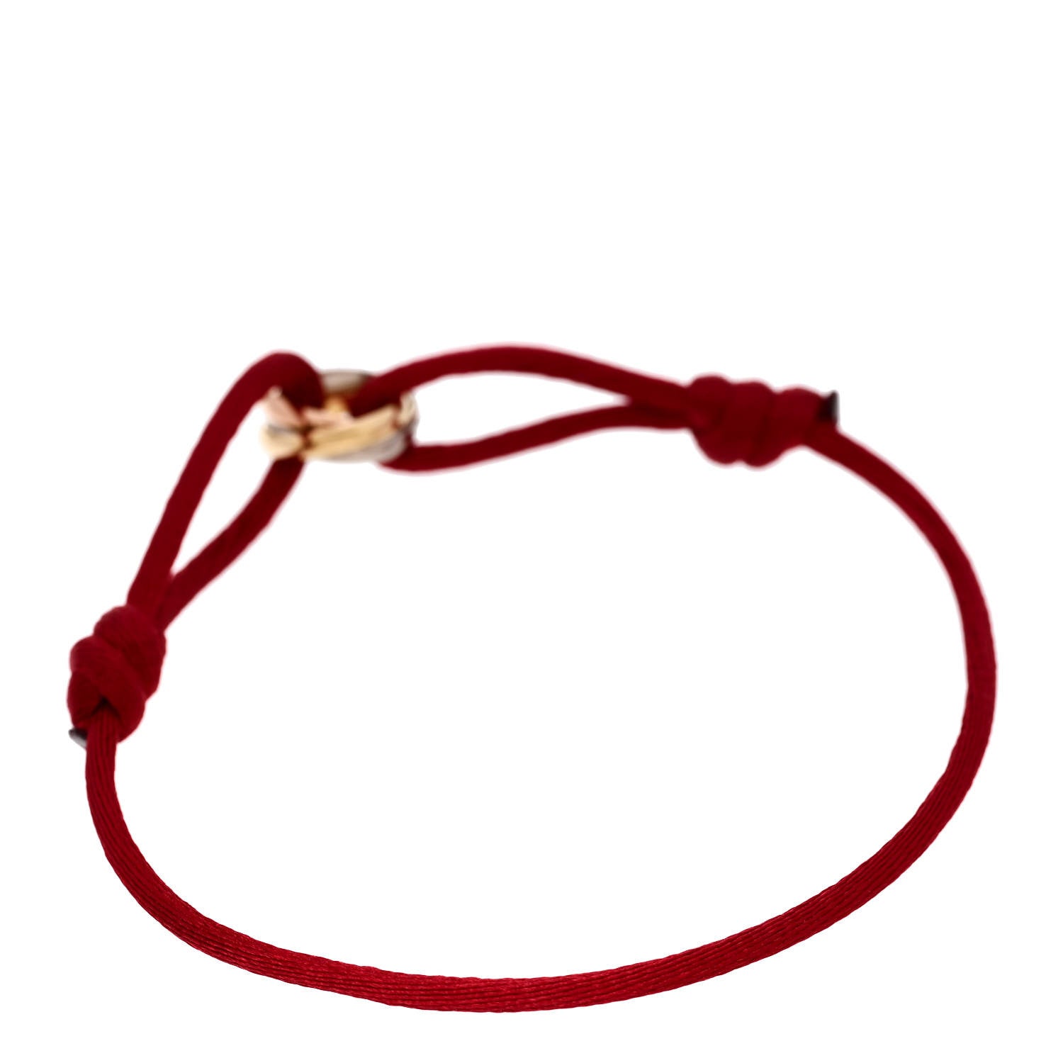 Cartier 18K Pink Yellow White Gold Trinity Cord Bracelet Red 2 of 4