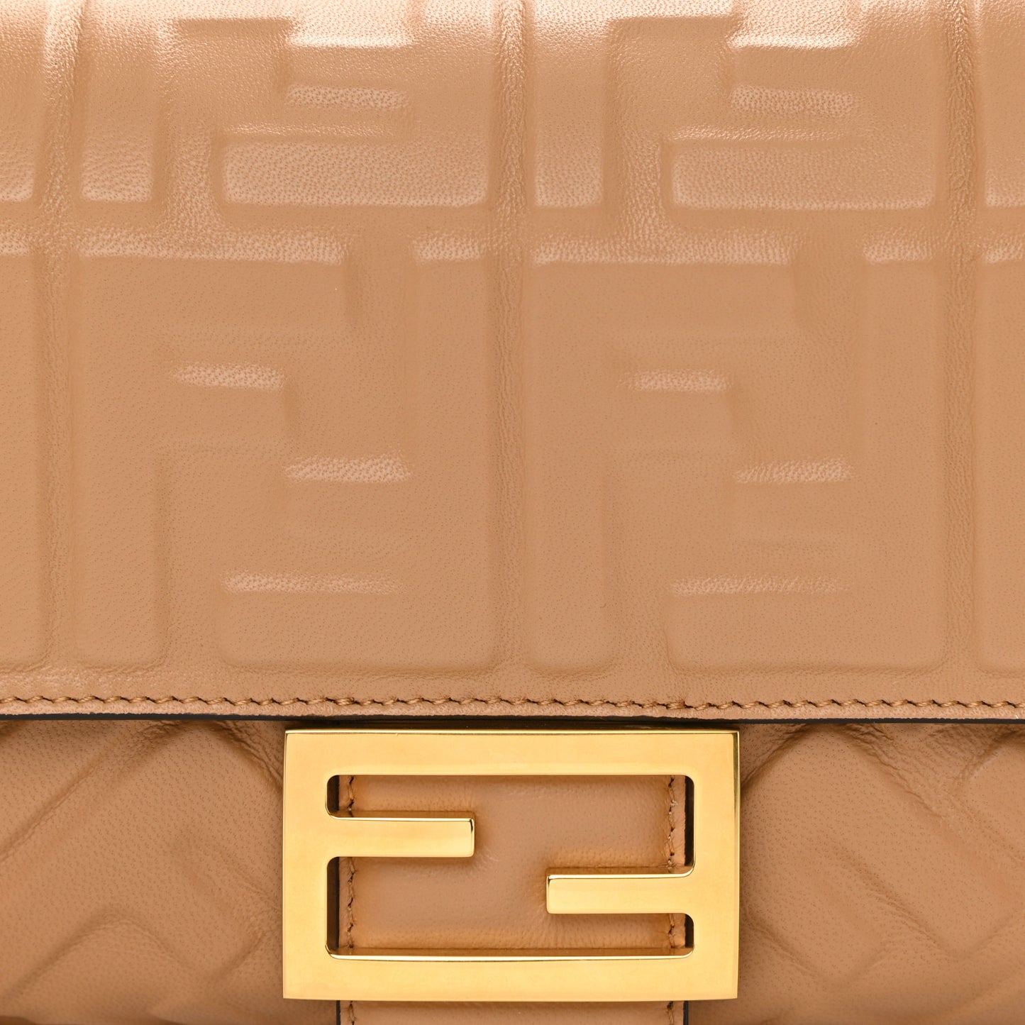 Nappa FF 1974 Embossed Baguette Miele Scuro