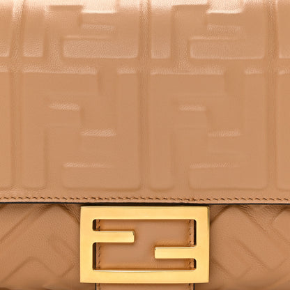 Fendi Nappa FF 1974 Embossed Baguette Miele Scuro 8 of 8