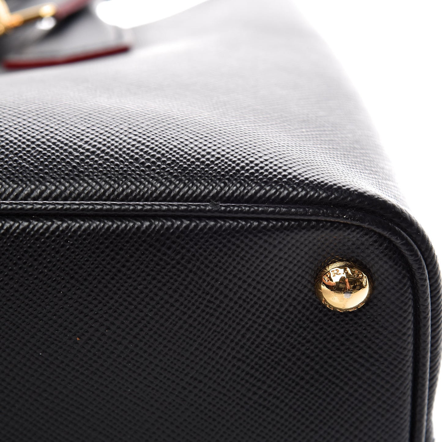 Saffiano Cuir Medium Double Bag Black Fuoco