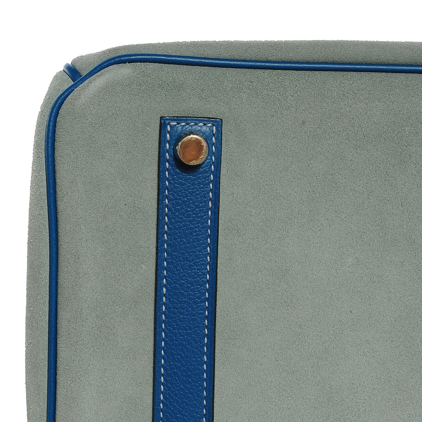 Veau Doblis Evergrain Grizzly Birkin 35 Bleu de Galice Ciel