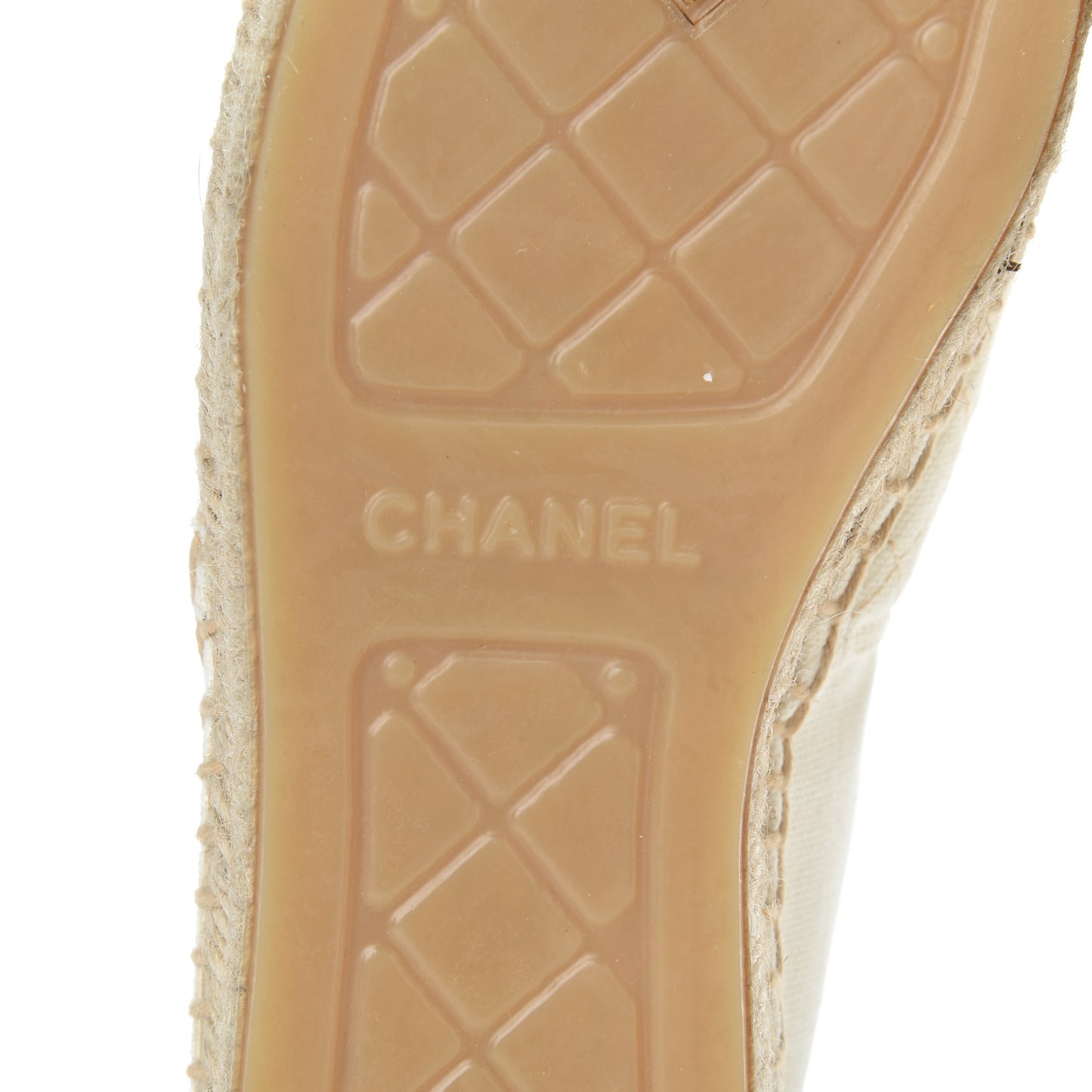 Fabric Biarritz CC Espadrilles 38 White Gold