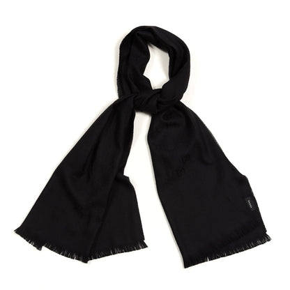 Gucci Wool Silk GG Monogram GGNat Scarf Black 1 of 3