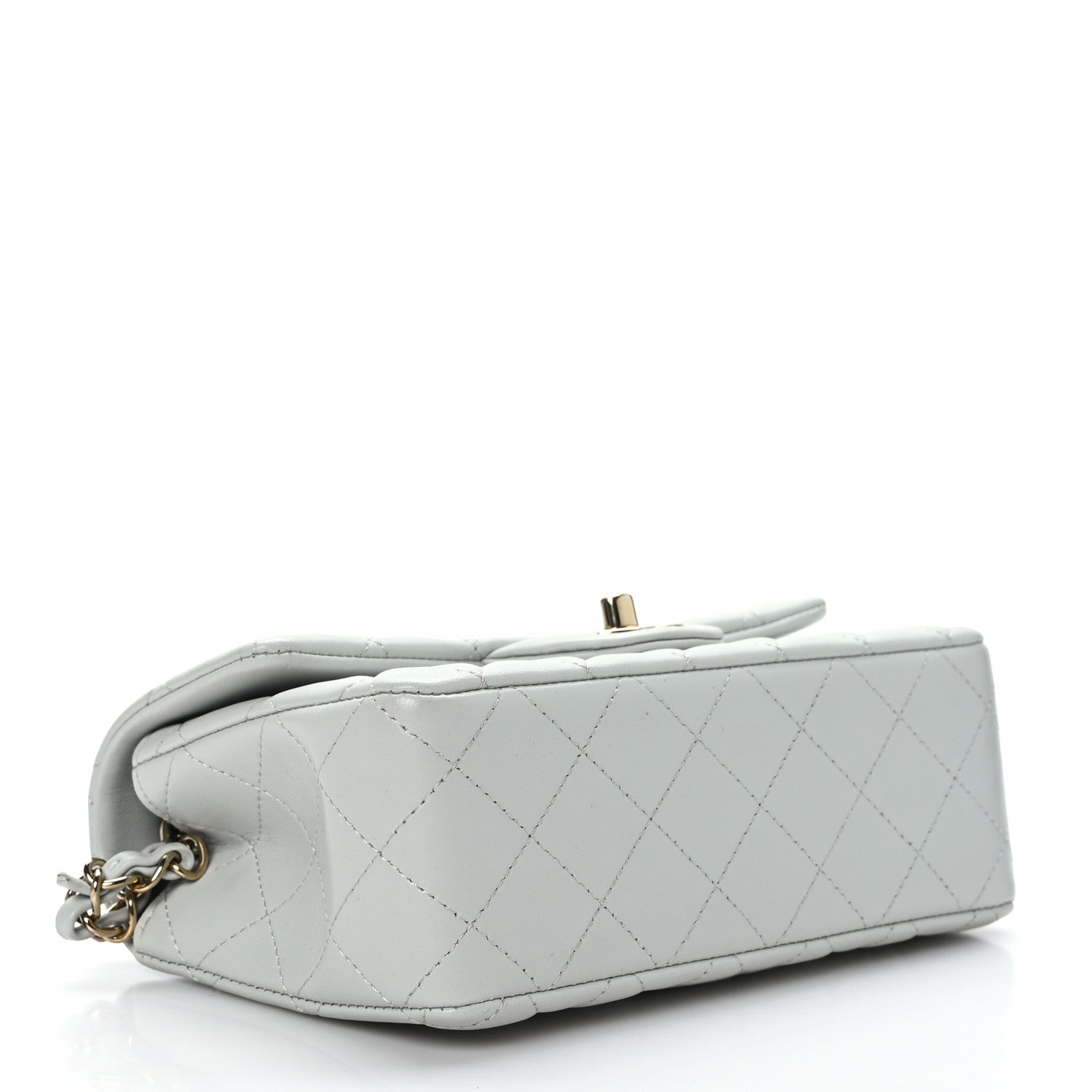 Chanel Lambskin Quilted Mini Rectangular Flap Grey 4 of 9