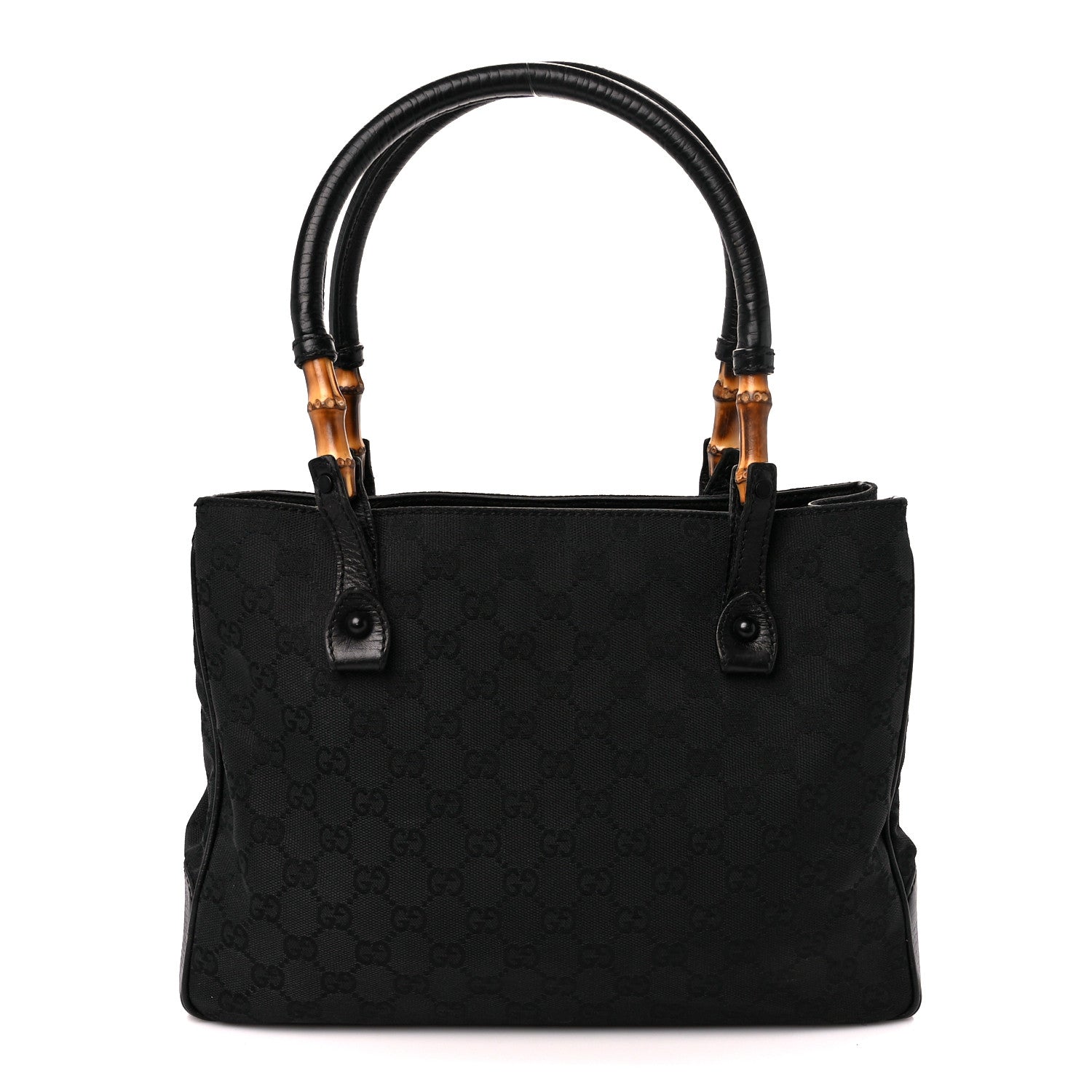 Gucci Monogram Small Bamboo Tote Black 1 of 10