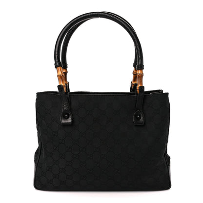 Gucci Monogram Small Bamboo Tote Black 1 of 10