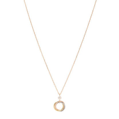Cartier 18K Pink Yellow White Gold Diamond Trinity Pendant Necklace 1 of 5