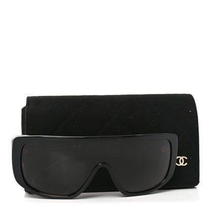 Chanel Acetate Shield Sunglasses 5495A Black 7 of 7