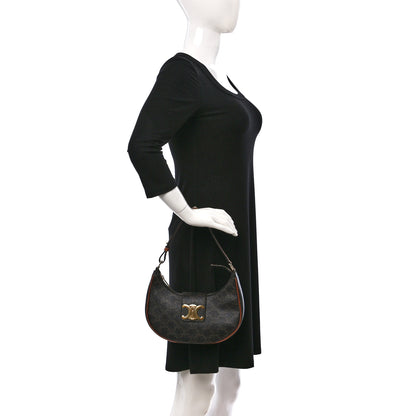 Celine Triomphe Canvas Calfskin Medium Strap Ava Triomphe Shoulder Bag Tan 2 of 8