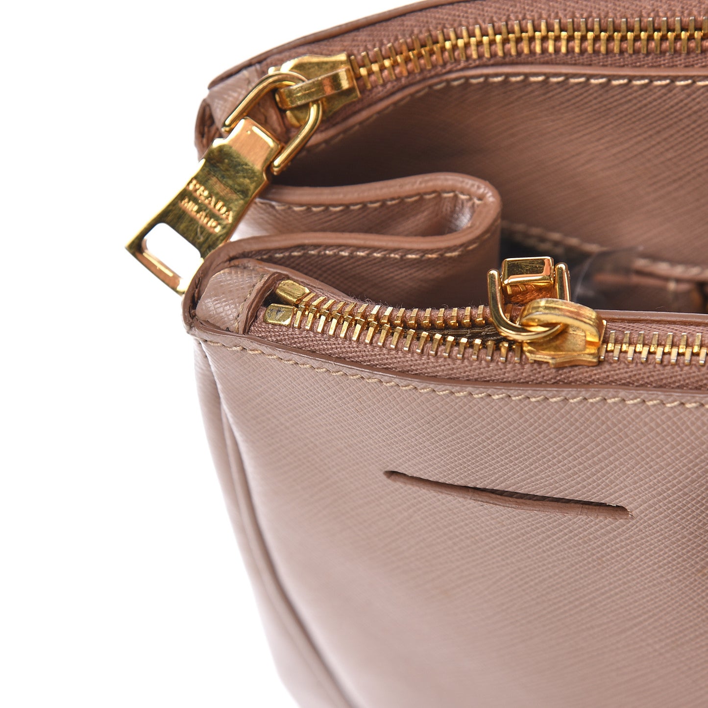 Saffiano Lux Extra Large Galleria Double Zip Tote Cammeo