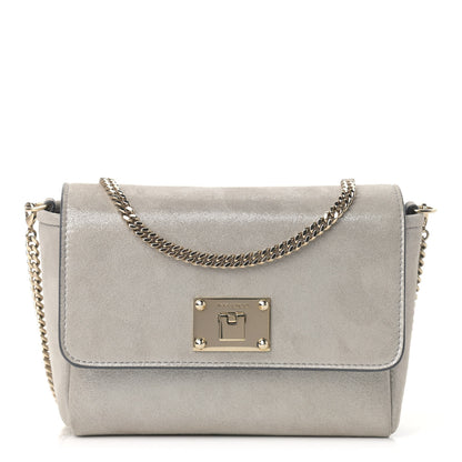 Jimmy Choo Suede Mini Ruby Chain Crossbody Silver 1 of 8