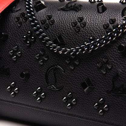 Christian Louboutin Calfskin Spikes Loubinthesky Paloma Clutch Black 12 of 14