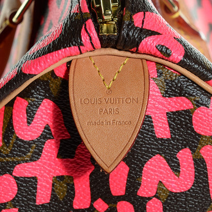Louis Vuitton Monogram Graffiti Speedy 30 Fuchsia 6 of 7