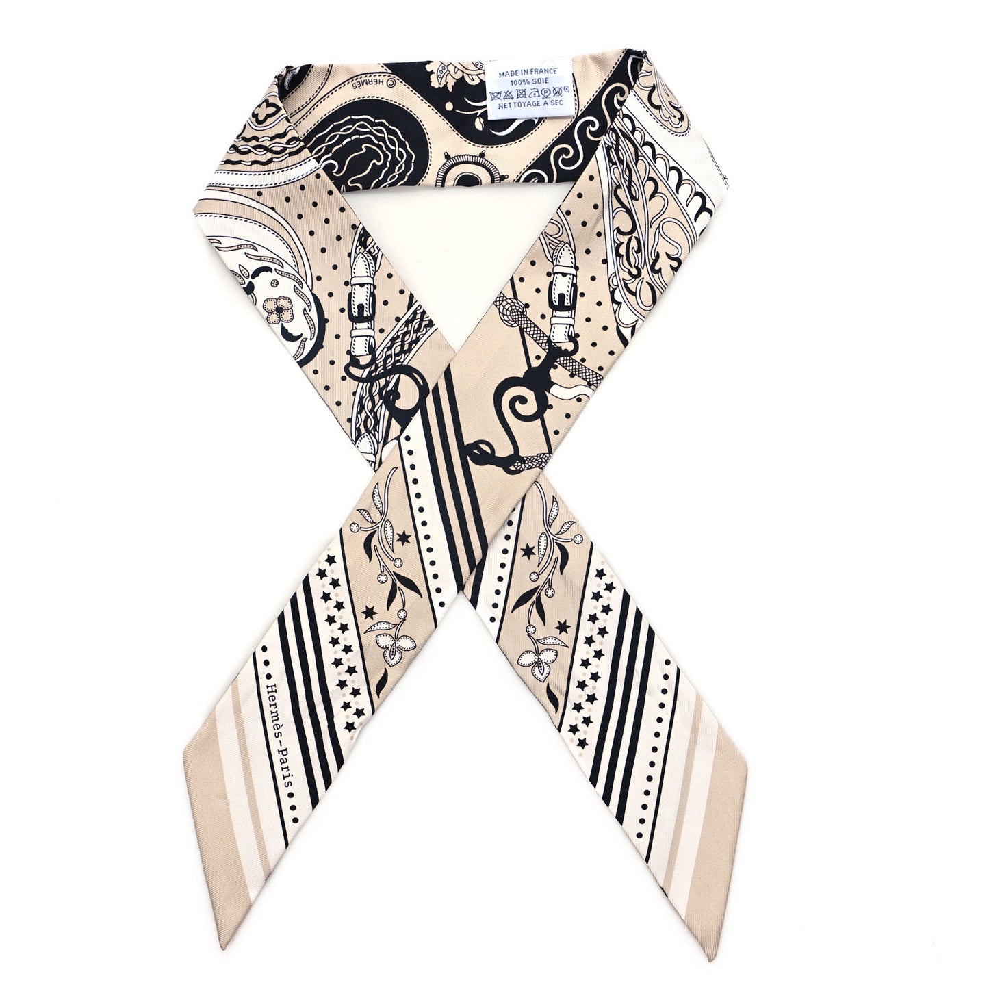 Silk Festival Des Amazones Twilly Grege Black White