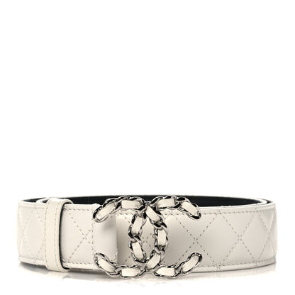Chanel Caviar Quilted CC Chain Belt 75 30 White 1 of 6
