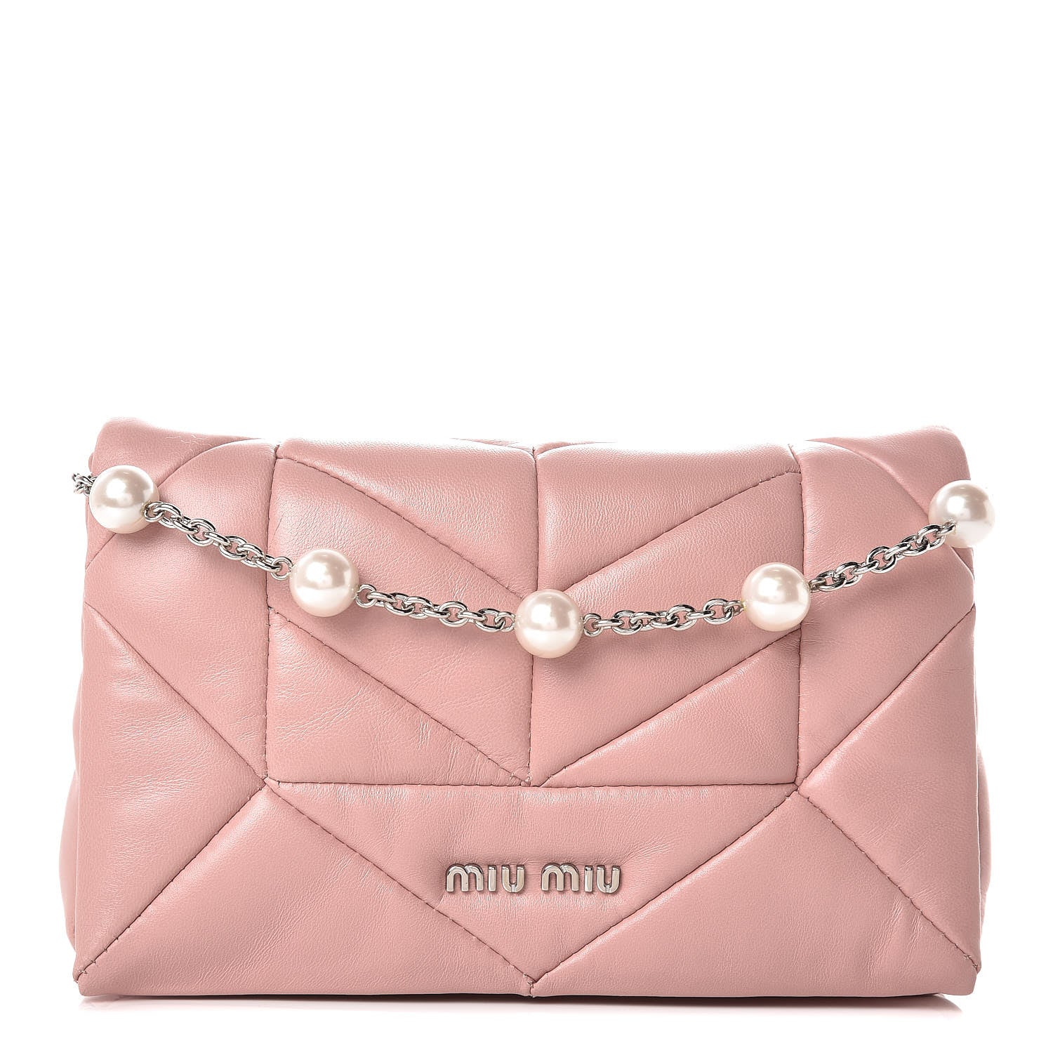 Miu Miu Nappa Patch Pearl Shoulder Bag Orchidea 1 of 12