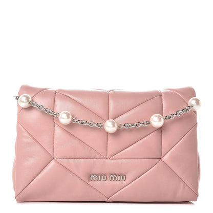 Miu Miu Nappa Patch Pearl Shoulder Bag Orchidea 1 of 12