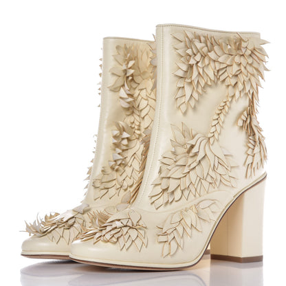 Chanel Lambskin CC Short Boots 39 Ivory 2 of 9