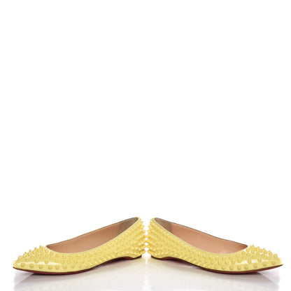 Christian Louboutin Patent Pigalle Spikes Flats 35.5 Lemon 6 of 12