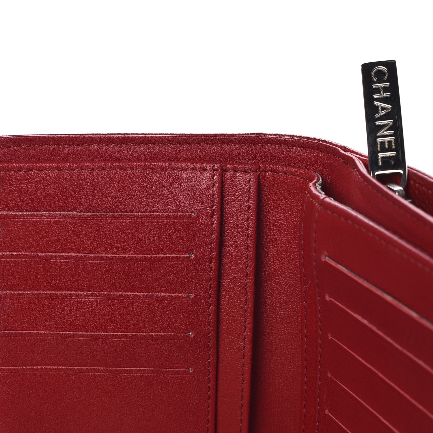 Chanel Caviar Timeless CC Zipped Pocket Wallet Red 11 of 15