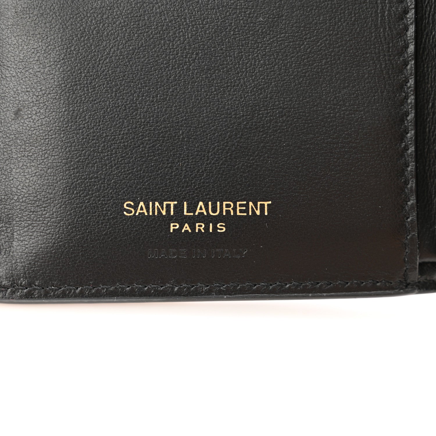 Saint Laurent Calfskin Polka Dot Monogram Bi Fold Zipped Wallet Pink Black 6 of 7