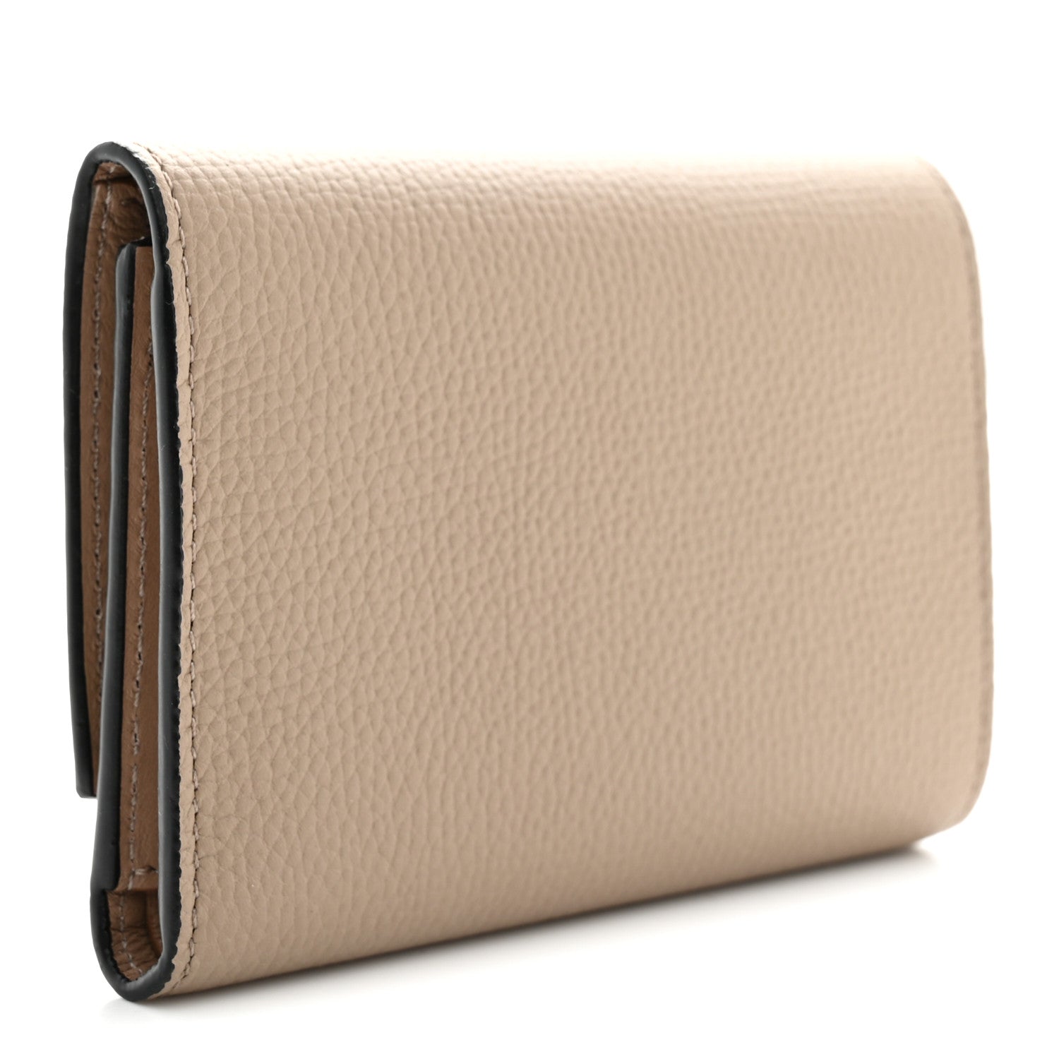 Loewe Grained Calfskin Anagram Trifold Wallet Taupe 3 of 9