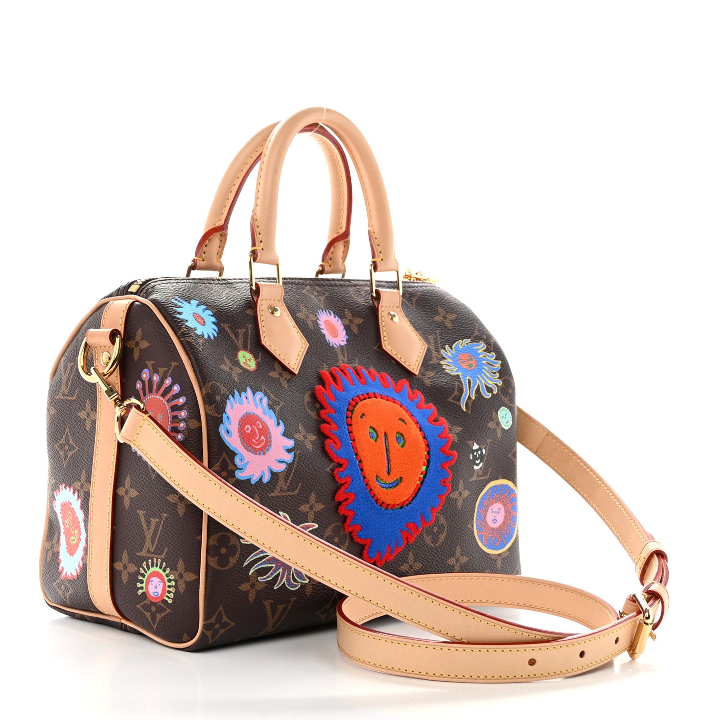 LV X YK Monogram Embroidered My Eternal Soul Speedy Bandouliere 25 Multicolor