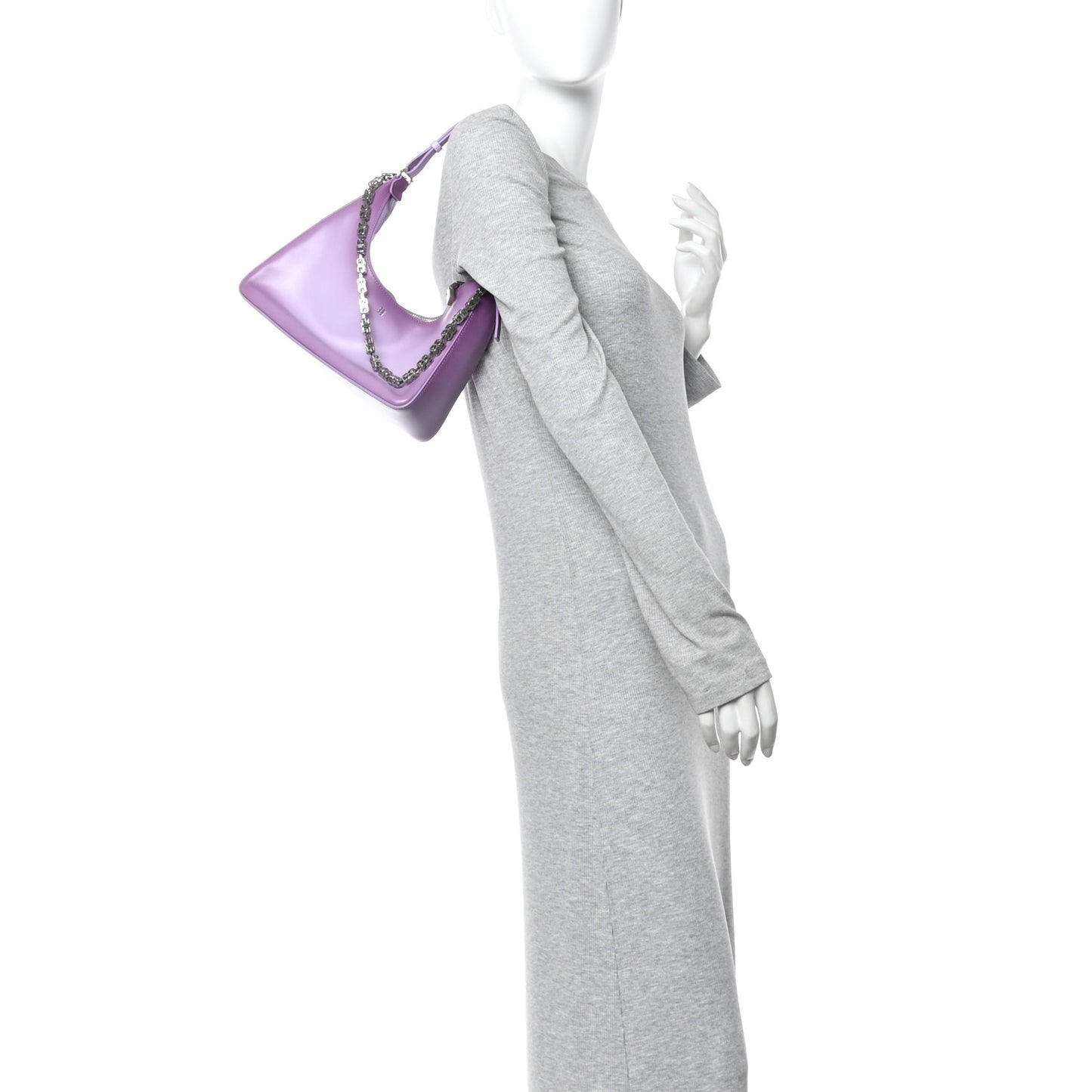 Smooth Calfskin Small Moon Cut Out Shoulder Bag Mauve