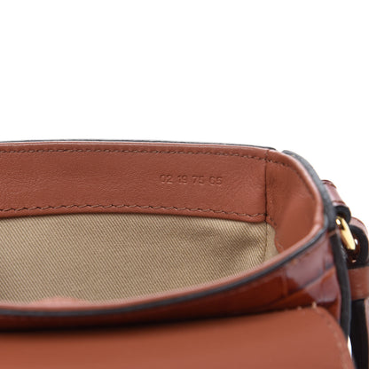 Chloe Calfskin Crocodile Embossed Mini C Double Carry Chestnut Brown 7 of 9