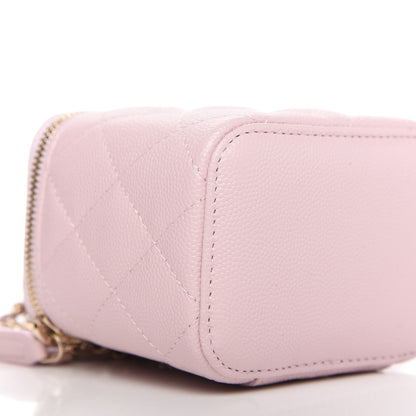 Chanel Caviar Quilted Mini Vanity Case With Chain Light Pink 6 of 10
