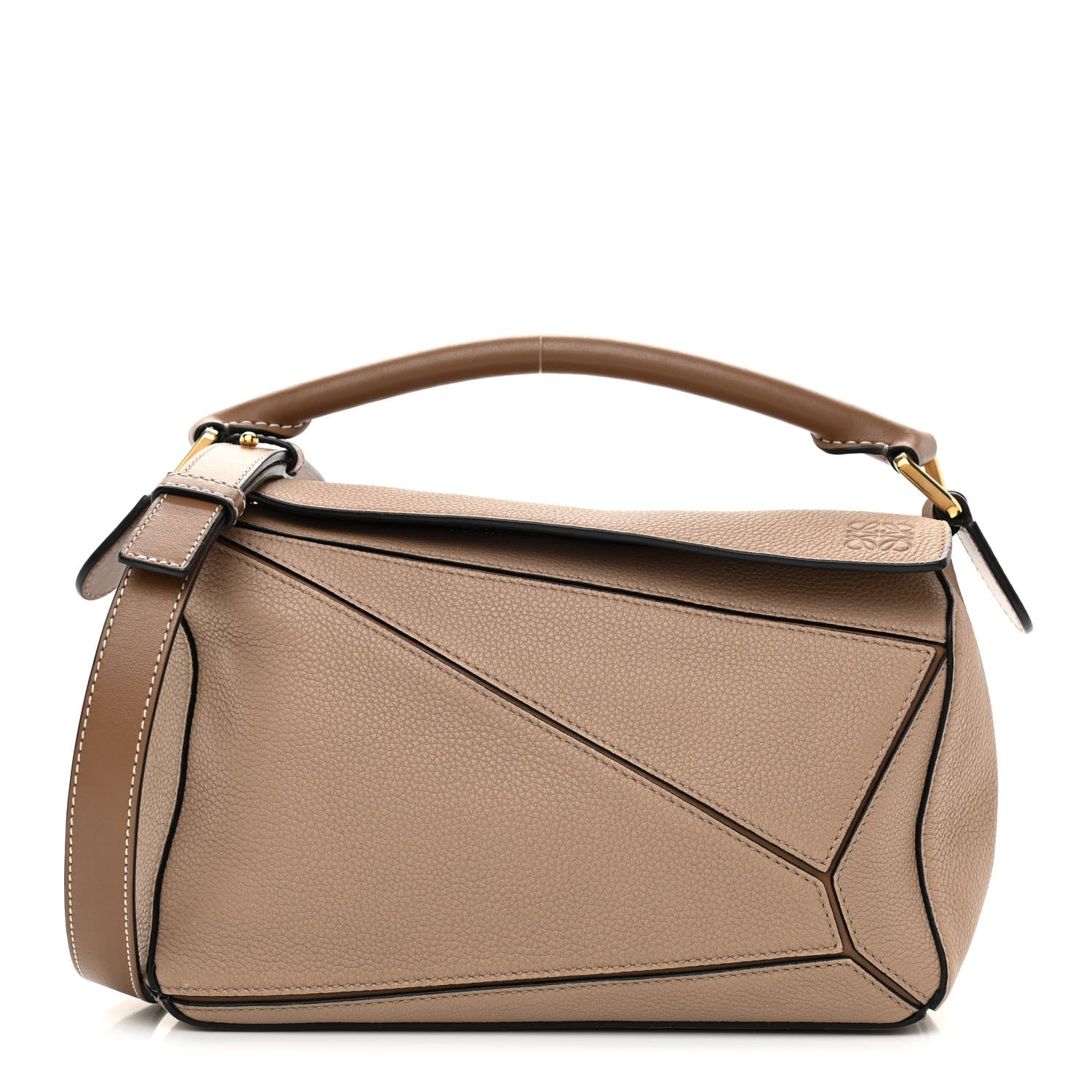 Loewe Grained Calfskin Small Puzzle Bag Sand Mink 1 of 8