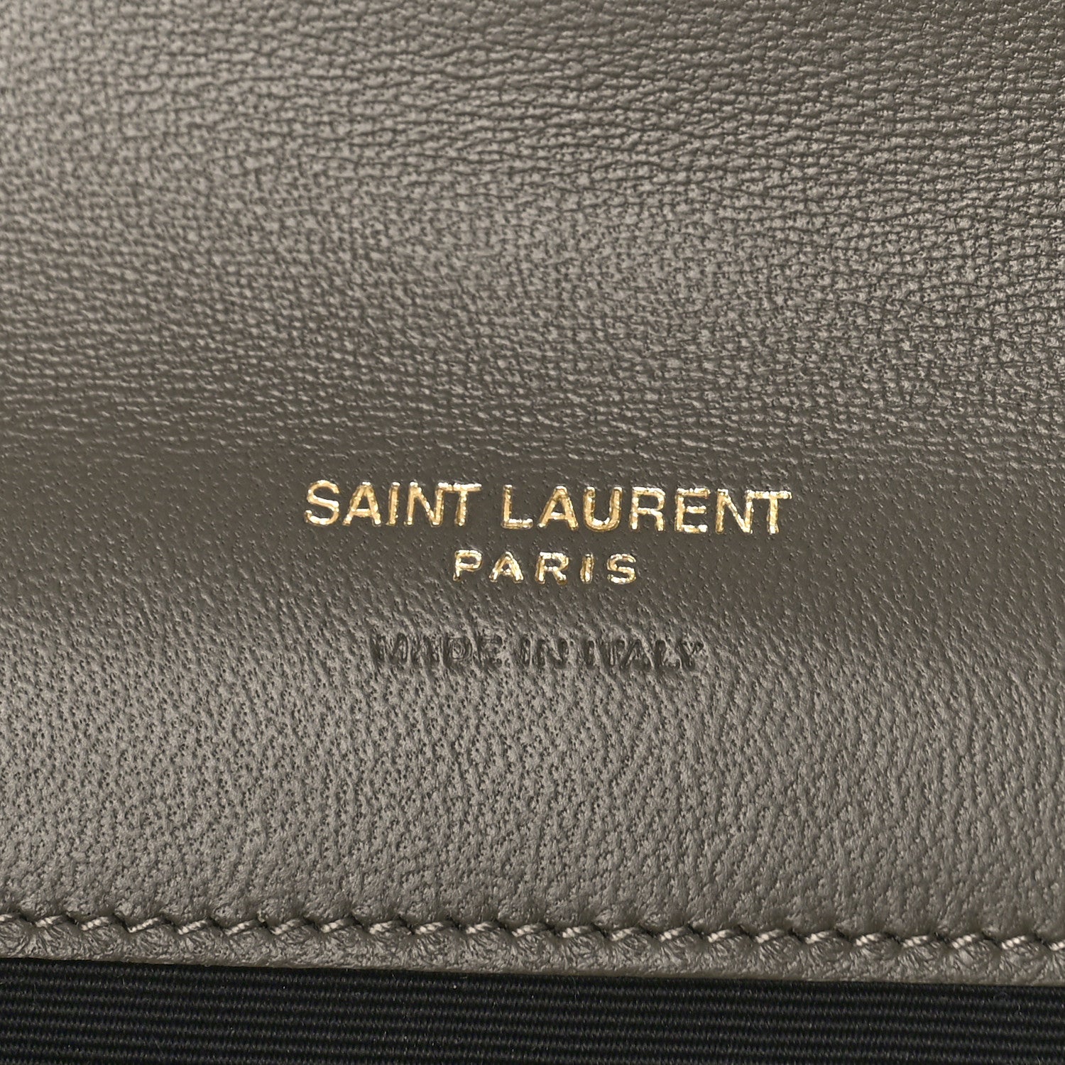 Saint Laurent Grain De Poudre Textured Mixed Matelasse Triquilt Monogram Clutch Piombo 6 of 8