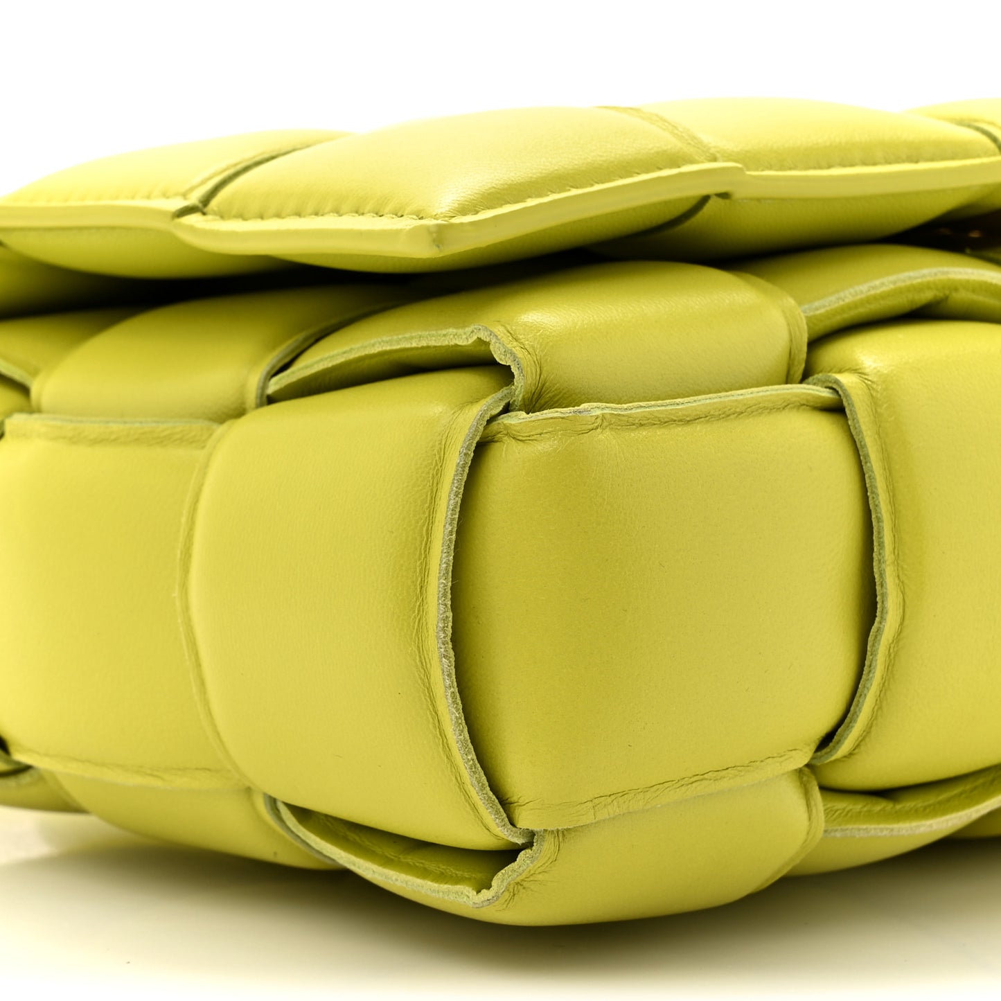 Nappa Maxi Intreccio Padded Cassette Crossbody Bag Kiwi