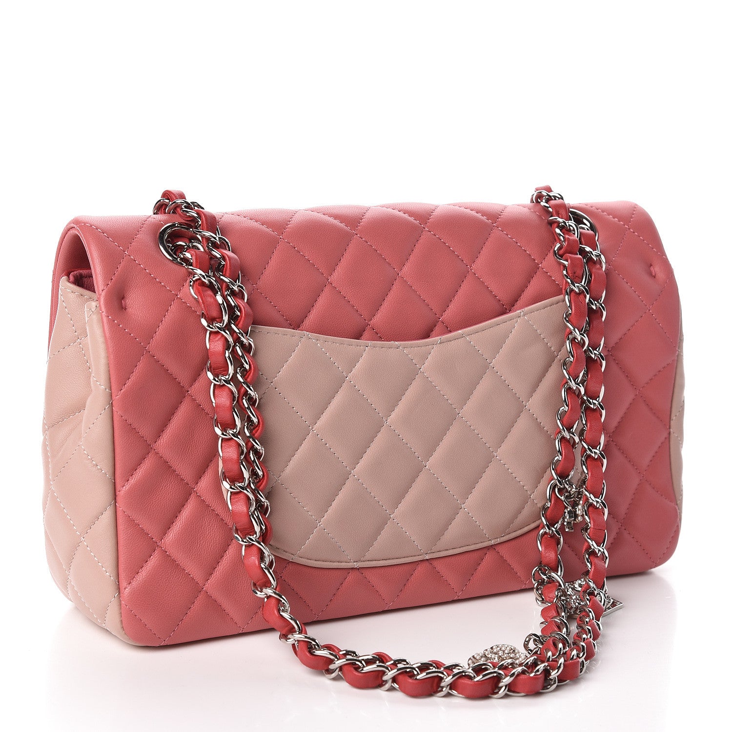 Chanel Lambskin Quilted Tri-Color Medium Valentine Charms Single Flap Pink 3 of 11