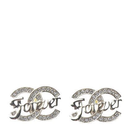 Chanel Crystal CC Forever Earrings Gold 1 of 5